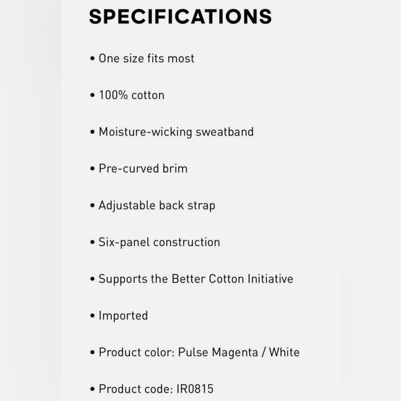 adidas Saturday Hat Youth Fit Pink One Size - NWT - Picture 2 of 4